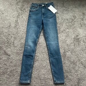 Zara Sculpt High Rise Ankle Length Skinny Jeans Blue Size 0 NEW
